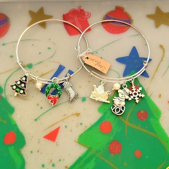 Snowman Holiday Silver Handmade Bracelets NWT - Picture 1 of 1